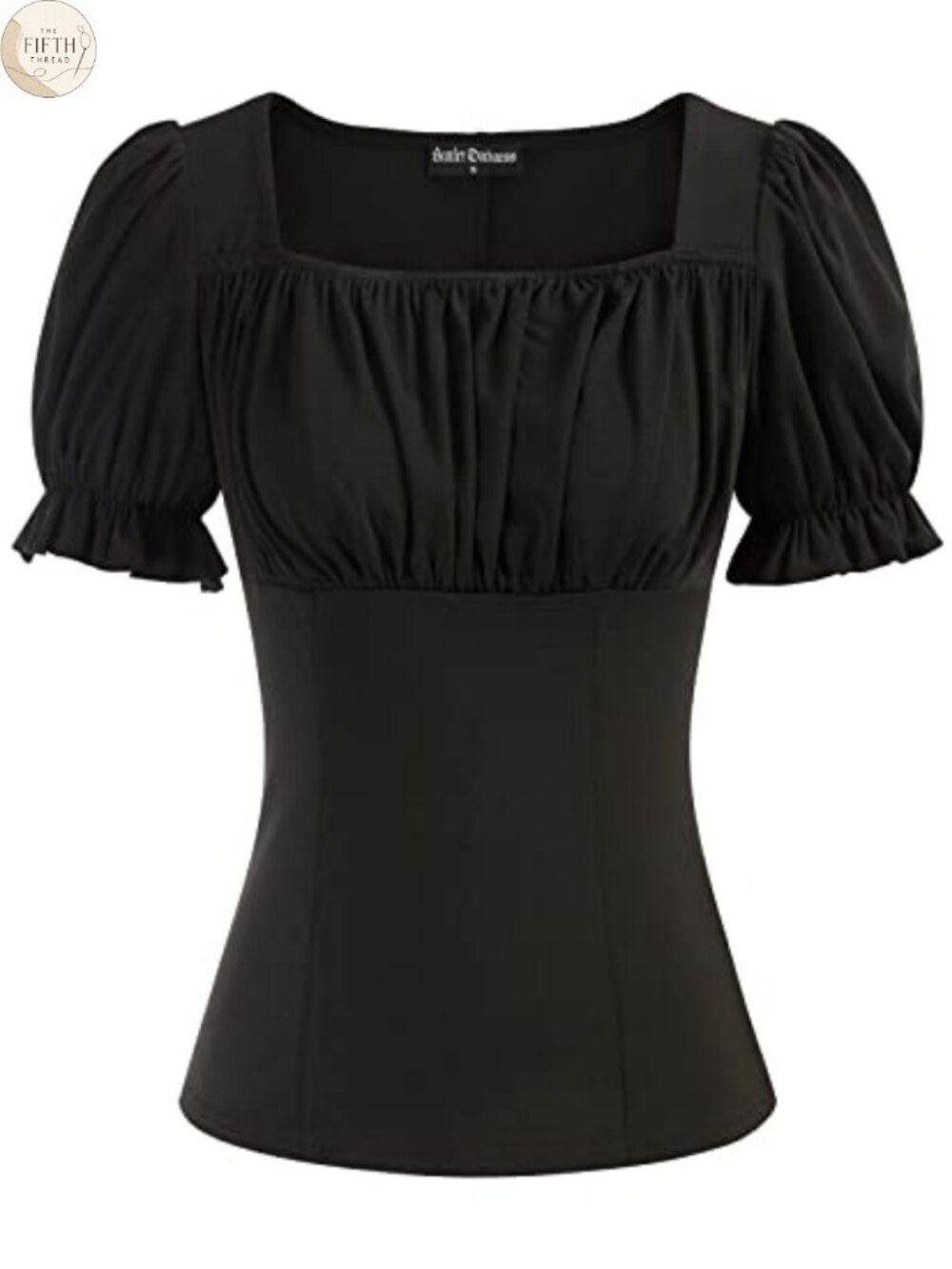 Peasant Top Womens Puff Sleeve Renaissance Blouse Square Neck Slim Fit